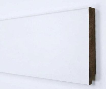 Plinthe mdf blanc Bords Carrés 80X14X2400mm