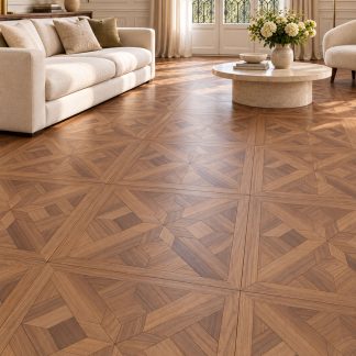 CHÊNE DALLES VERSAILLES ETOILE NOYER VERNI PR BIS 800x800x15mmx4mm de couche d’usure CHÊNE DALLES VERSAILLES ETOILE NOYER VERNI PR BIS 800x800x15mmx4mm de couche d'usure