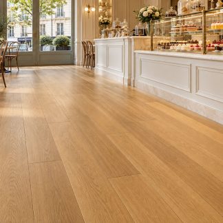 CHENE MASSIF VERNI NATUREL MAT CONFORT 130x14x300 A 1800mm - 4 CHANFREINS - Certifié PEFC 100%