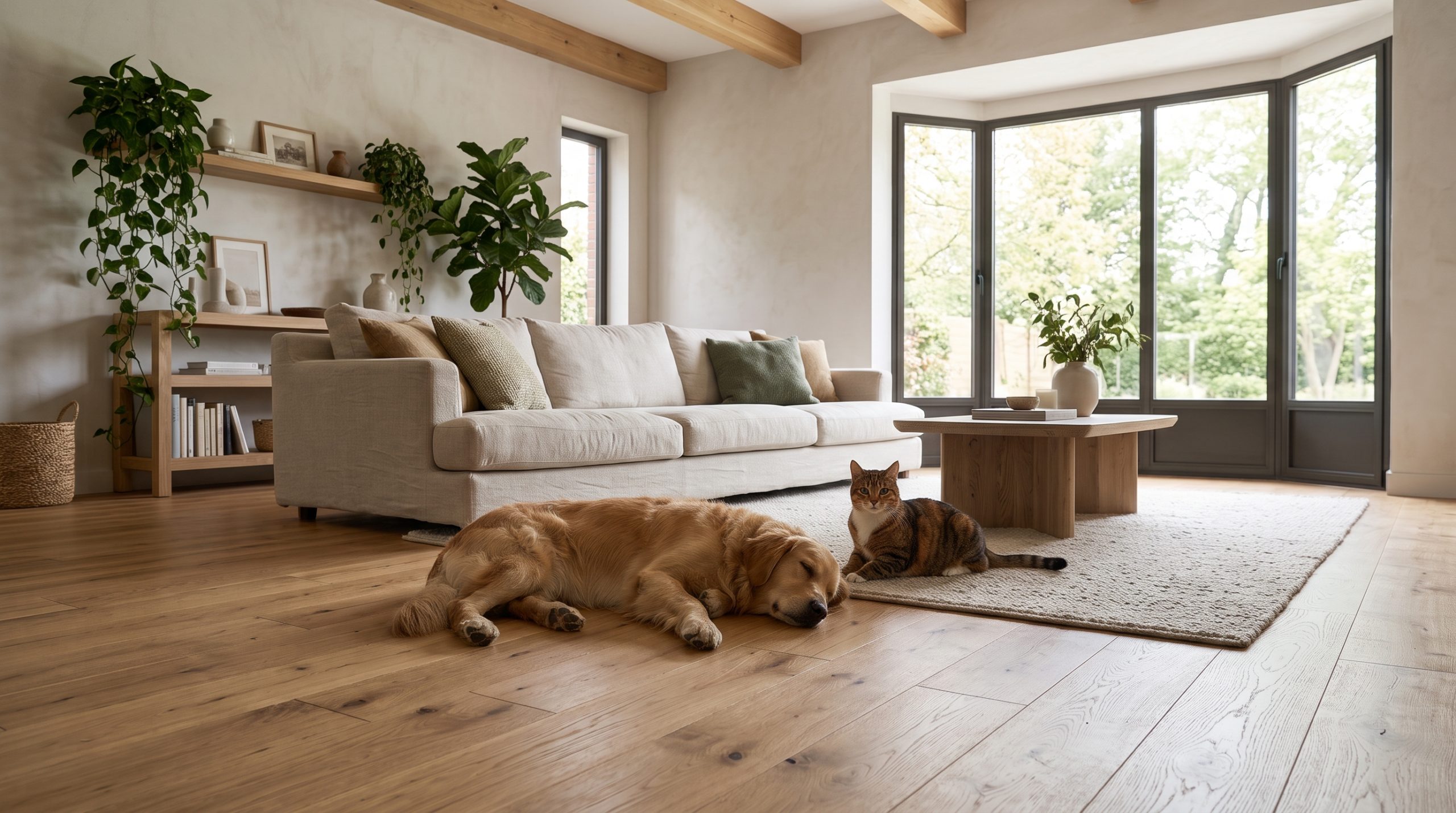 Parquet et animaux : quel parquet choisir avec un chien ou un chat ?